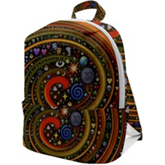 Swirl Vortex Emoji Cyclone Motion Art Zip Up Backpack by Paksenen