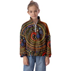 Swirl Vortex Emoji Cyclone Motion Art Kids  Half Zip Hoodie by Paksenen