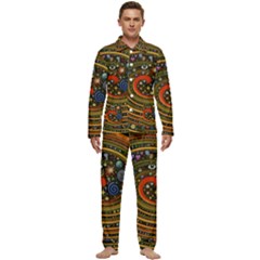 Swirl Vortex Emoji Cyclone Motion Art Men s Long Sleeve Velvet Pocket Pajamas Set