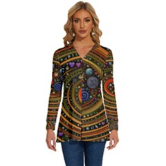 Swirl Vortex Emoji Cyclone Motion Art Long Sleeve Drawstring Hooded Top