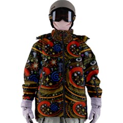 Swirl Vortex Emoji Cyclone Motion Art Women s Zip Ski And Snowboard Waterproof Breathable Jacket by Paksenen