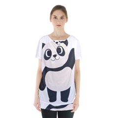 Hello Panda  Skirt Hem Sports Top by MyNewStor