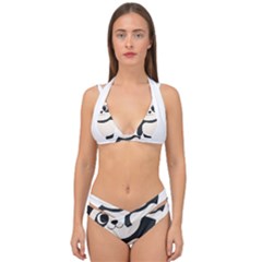 Hello Panda  Double Strap Halter Bikini Set