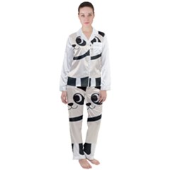 Hello Panda  Women s Long Sleeve Satin Pajamas Set	 by MyNewStor