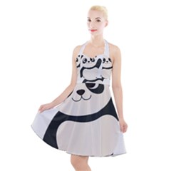 Hello Panda  Halter Party Swing Dress  by MyNewStor