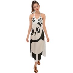 Hello panda  Halter Tie Back Dress 