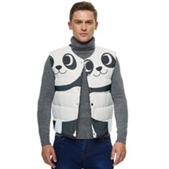 Hello Panda  Men s Button Up Puffer Vest	 by MyNewStor