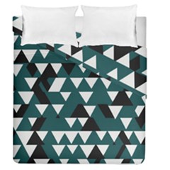 Dark Green Tukutuku Duvet Cover Double Side (queen Size) by Bhartitaylordesigns