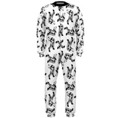 Erotic Pants Motif Black And White Graphic Pattern Black Backgrond Onepiece Jumpsuit (men)