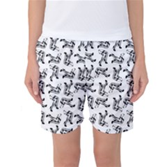 Erotic Pants Motif Black And White Graphic Pattern Black Backgrond Women s Basketball Shorts