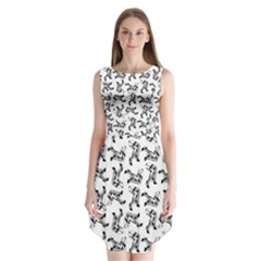 Erotic Pants Motif Black And White Graphic Pattern Black Backgrond Sleeveless Chiffon Dress  