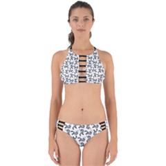 Erotic Pants Motif Black And White Graphic Pattern Black Backgrond Perfectly Cut Out Bikini Set by dflcprintsclothing