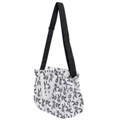 Erotic Pants Motif Black And White Graphic Pattern Black Backgrond Rope Handles Shoulder Strap Bag