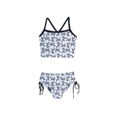 Erotic Pants Motif Black And White Graphic Pattern Black Backgrond Girls  Tankini Swimsuit