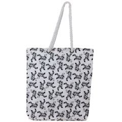 Erotic Pants Motif Black And White Graphic Pattern Black Backgrond Full Print Rope Handle Tote (large)