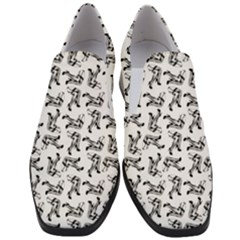 Erotic Pants Motif Black And White Graphic Pattern Black Backgrond Women Slip On Heel Loafers