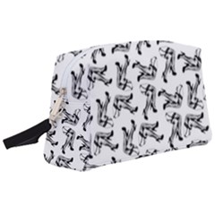 Erotic Pants Motif Black And White Graphic Pattern Black Backgrond Wristlet Pouch Bag (large)