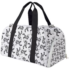 Erotic Pants Motif Black And White Graphic Pattern Black Backgrond Burner Gym Duffle Bag by dflcprintsclothing