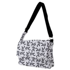 Erotic Pants Motif Black And White Graphic Pattern Black Backgrond Full Print Messenger Bag (m) by dflcprintsclothing