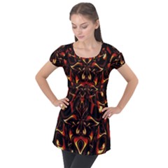 Year Of The Dragon Puff Sleeve Tunic Top