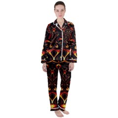 Year Of The Dragon Women s Long Sleeve Satin Pajamas Set	