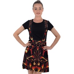 Year Of The Dragon Velvet Suspender Skater Skirt