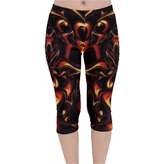 Year Of The Dragon Velvet Capri Leggings  by MRNStudios