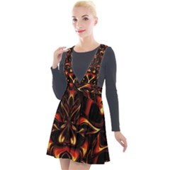 Year Of The Dragon Plunge Pinafore Velour Dress