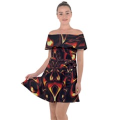 Year Of The Dragon Off Shoulder Velour Dress