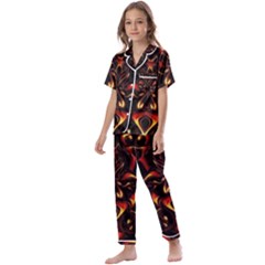 Year Of The Dragon Kids  Satin Short Sleeve Pajamas Set