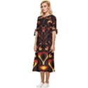 Year Of The Dragon Bow Sleeve Chiffon Midi Dress View2