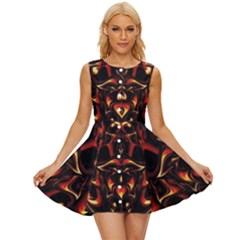 Year Of The Dragon Sleeveless Button Up Dress