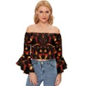 Year Of The Dragon Off Shoulder Flutter Bell Sleeve Top View1