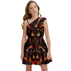 Year Of The Dragon Kids  One Shoulder Party Dress