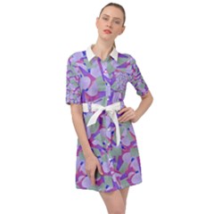 Kaleidoscope Dreams Belted Shirt Dress by dflcprintsclothing