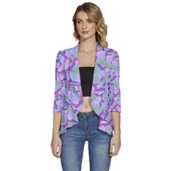 Kaleidoscope Dreams Women s 3/4 Sleeve Ruffle Edge Open Front Jacket by dflcprintsclothing