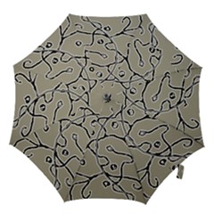 Sketchy Abstract Artistic Print Design Hook Handle Umbrellas (medium)