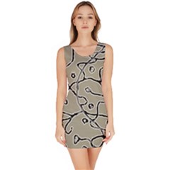 Sketchy Abstract Artistic Print Design Bodycon Dress