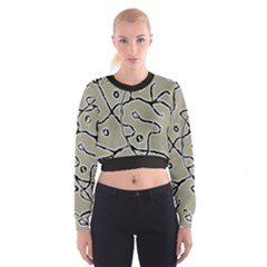 Sketchy Abstract Artistic Print Design Cropped Sweatshirt by dflcprintsclothing