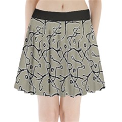 Sketchy Abstract Artistic Print Design Pleated Mini Skirt by dflcprintsclothing