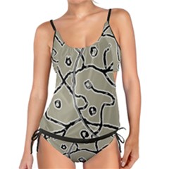 Sketchy Abstract Artistic Print Design Tankini Set