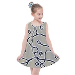 Sketchy Abstract Artistic Print Design Kids  Summer Dress