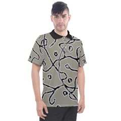 Sketchy Abstract Artistic Print Design Men s Polo T-shirt by dflcprintsclothing