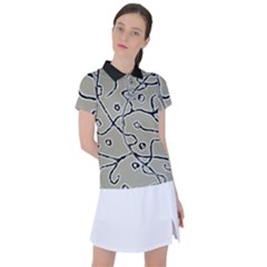 Sketchy Abstract Artistic Print Design Women s Polo T-shirt