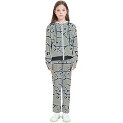 Sketchy Abstract Artistic Print Design Kids  Tracksuit