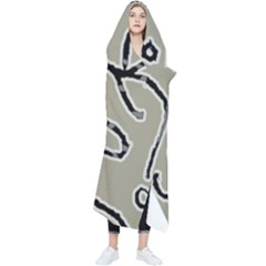 Sketchy Abstract Artistic Print Design Wearable Blanket