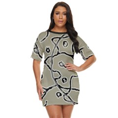 Sketchy Abstract Artistic Print Design Just Threw It On Dress