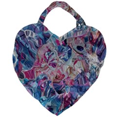 Three Layers Blend Module 1-5 Liquify Giant Heart Shaped Tote by kaleidomarblingart