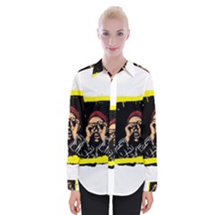 Yellow Brown Red Colorful Graffiti Illustration T-shirt Womens Long Sleeve Shirt