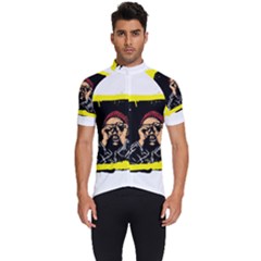 Yellow Brown Red Colorful Graffiti Illustration T-shirt Men s Short Sleeve Cycling Jersey by StitchSplash